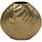 Flower Vase for Home Decor &ndash; Modern Hammered Metal Accent, Decorative Centerpiece for Floral Arrangements on Dining Table, Coffee Table, or Office, Stylish Home Accessories &ndash; 10", Gold