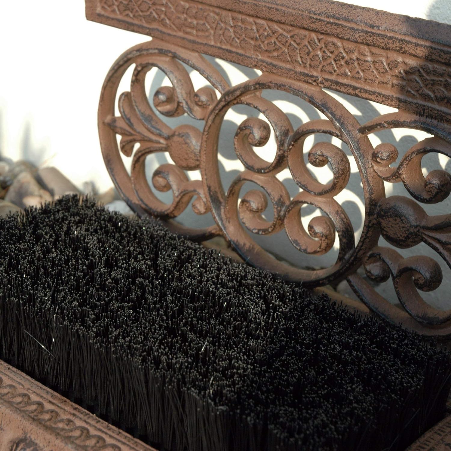 Fallen Fruits Cast Iron Shoe Scraper with Brush - Brown - Image 3