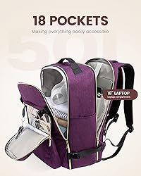 LOVEVOOK Carry on Backpack, 50L Travel Backpack