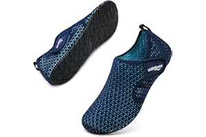 WateLves Water Shoes for Women Men Swim Beach Aqua Socks Quick Dry Barefoot House Slippers Travel Shoes with Adjustable Magic Tape for Pool Diving Boating Yoga Surf