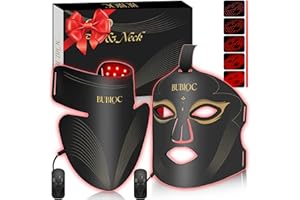 Red Light Therapy Mask Set, Five-Level Brightness Adjustment for Face and Neck, 630nm Infrared Light + 850nm Near-Infrared LE