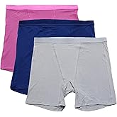 Fruit of the Loom Womens Boxer Briefs, 3 Pack Comfort Supreme Womens Underwear Boxer Briefs, Soft Ribbed Stretch