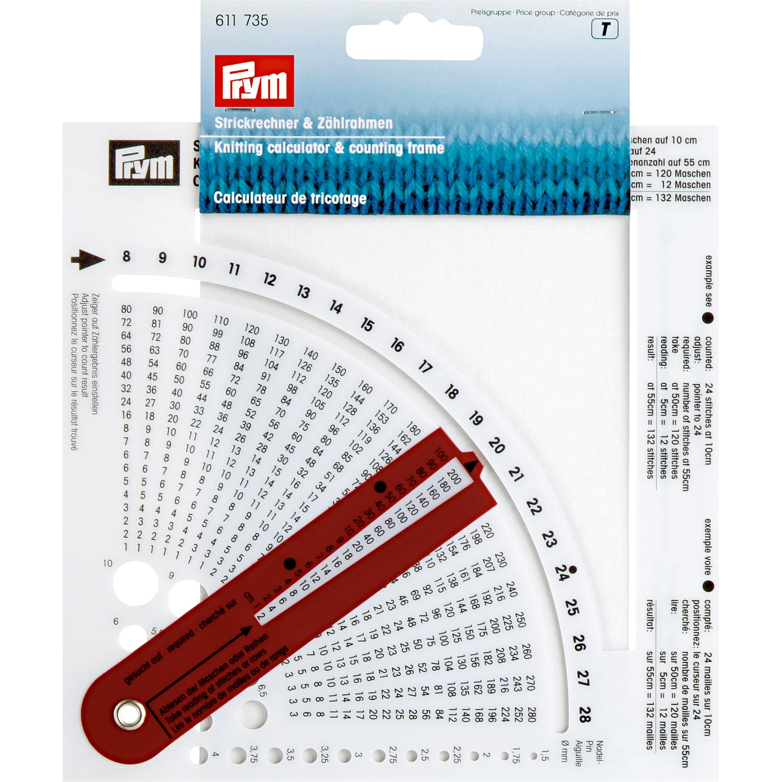 Prym PRYM_611735-1 Knitting Calculator, White