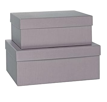 Rössler Papier 1349452490 - S.O.H.O. rechteckige Kartonage, verschiedenen Größen, 2er, taupe