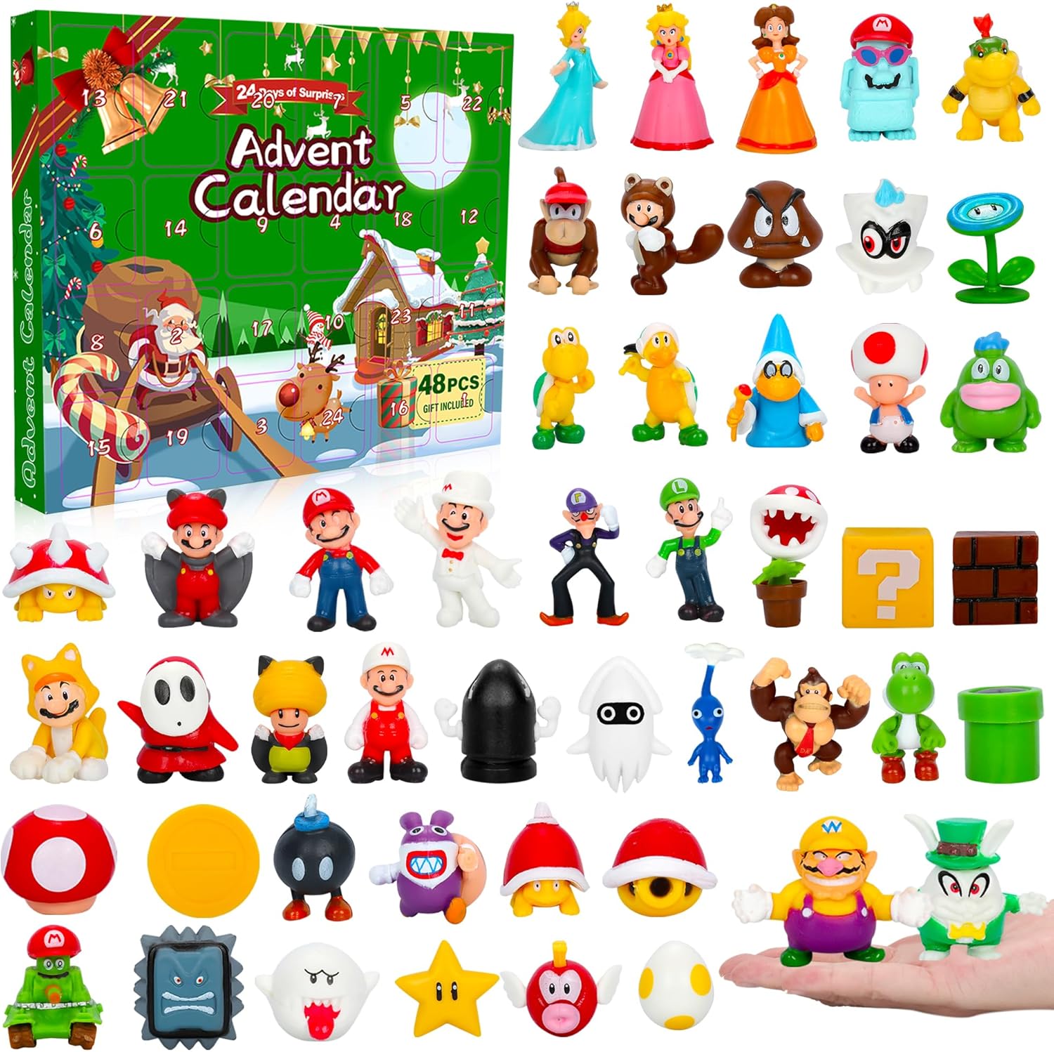 Advent Calendars - 48Pcs Advent Calendar for Boys Girls Video Game Deformation Toy 24 Days Countdown Calendars Super Game Toys Action Figures Decorate Ideal for Christmas Countdown Play Party Favor, Xmas Gifts, Classroom Prizes