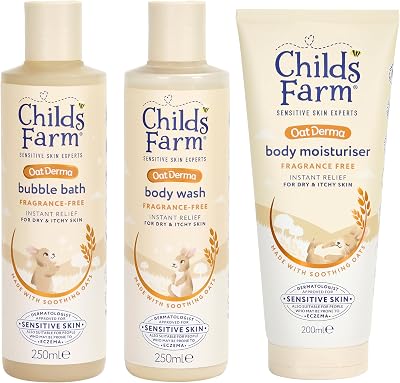 Childs Farm OatDerma Regime Bundle Baby Bubble Bath 250ml Body Wash 250ml