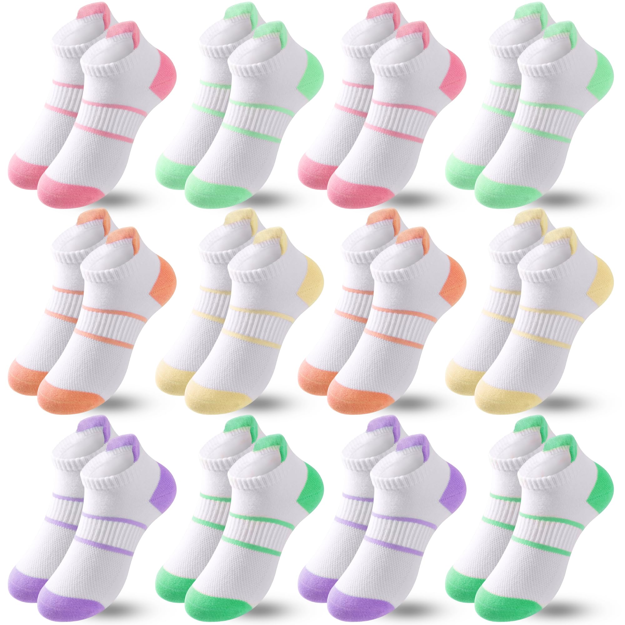 Photo 1 of AGGKKY Girls Socks Kids Ankle Athletic Socks With Cushioned Sole for Girls 5-7 7-10 10-14