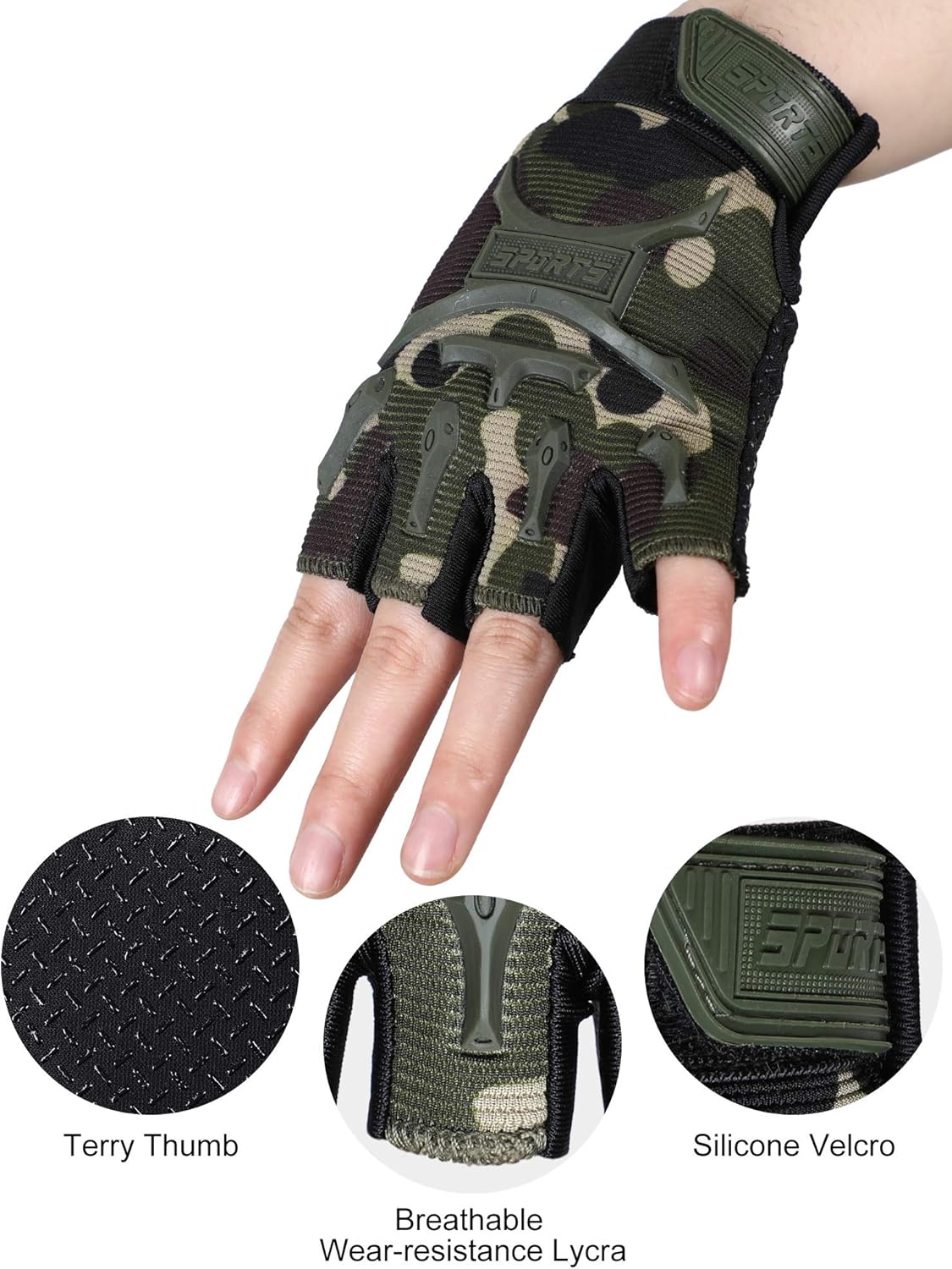 4 Pairs Kids Cycling Gloves Half Finger Bike Gloves Non-Slip Mitten Sport Gloves for Boys and Girls: Clothing