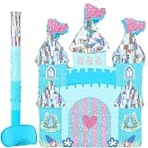 WERNNSAI Princess Castle Pi&ntilde;ata, Blue Ice Castle Princess Party Decorations | for Girls Birthday Party Game Magical World Birthday Party Decoration Supply Winter Fairy Party Game