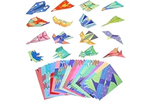 Vodolo Paper Airplane Kits with 16 Classic Designs,32 Sheets Paper Planes Origami Kit for Kids Ages 5-12,Airplane Gifts for Boys and Girls