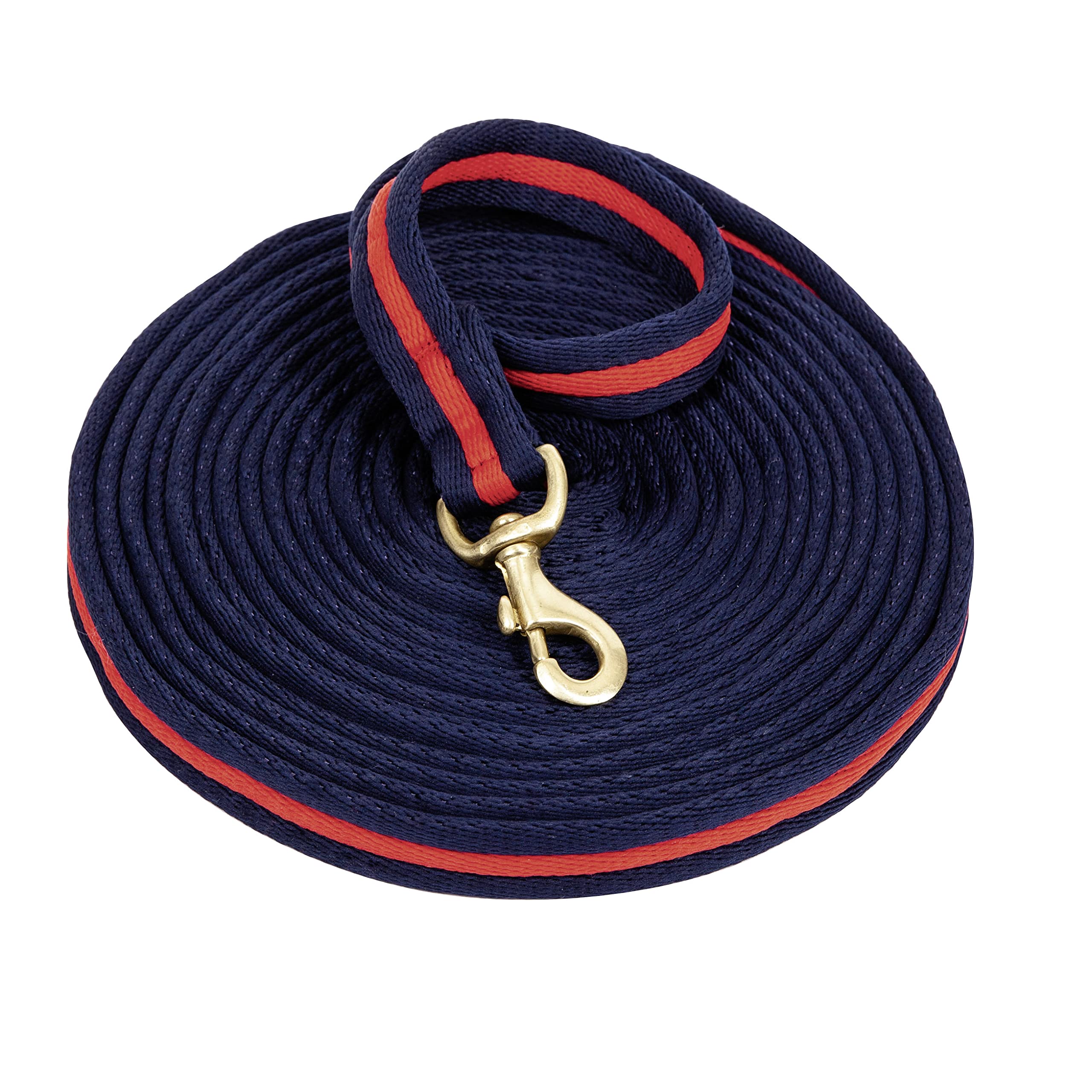 USG Lunge Soft Rein with Solid Brass Snaple, 8 m, Red/ Blue