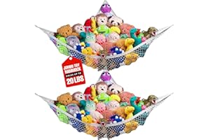 Handy Laundry Stuffed Animal Storage Hammock Corner Net – Mesh Toy Organizer for Plushies, Teddy Bears, Kids Room – Space-Sav