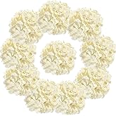 LUSHIDI 10PCS Silk Hydrangea Heads with Stems Artificial Flowers for Wedding Party Home Decor (Champagne)