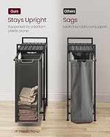 VASAGLE Laundry Basket 47 L Pull-Out Liner Shelf Steel Frame 42x28x75 view 5