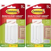 Command Wire-Back Picture Hangers, Indoor Use, 3-Hangers, 6-Strips, Decorate Damage-Free (Pack of 2)