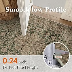 WondRg 9x12 Green Vintage Area Rug for Living Room