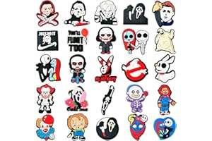 COKOBO horror themed shoe decorations for charm, Halloween themed shoe decorations for children, teenagers, and adults, Gothic sandals, wristbands, bracelets, and ghost shoe decorations