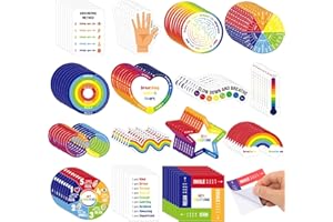 Tenceur 120 Pcs Adhesives Anxiety Sensory Stickers with Inspirational Quotes Mindfulness Relief Calm Stickers Anti Stress Sensory Items School Counselor Supplies Fidget Textured Strips for Adult