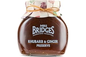 Mrs Bridges Rhubarb & Ginger Preserve, Made in Scotland, 12oz Jar (Pack of 1)
