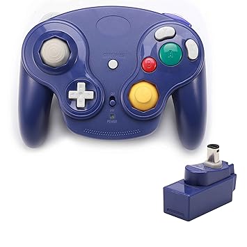 poulep Classic 2,4 G Wireless Controller Gamepad mit Empfänger-Adapter für Wii U Gamecube NGC GC (purple1)