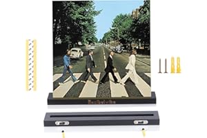 Decibelvibe Vinyl Record Shelf in Wood, Now Playing Vinyl Record Stand, Vinyl Record Wall Mount, to Showcase your Favorite Vinyls Record, Single and Double Vinyl Display. (Black)