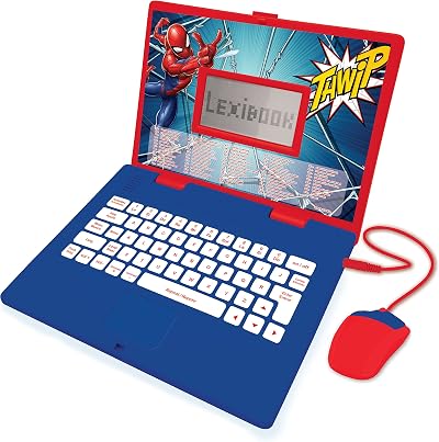 Lexibook Spider-Man Educational Laptop Spanish English 124 Activities JC598SPi2