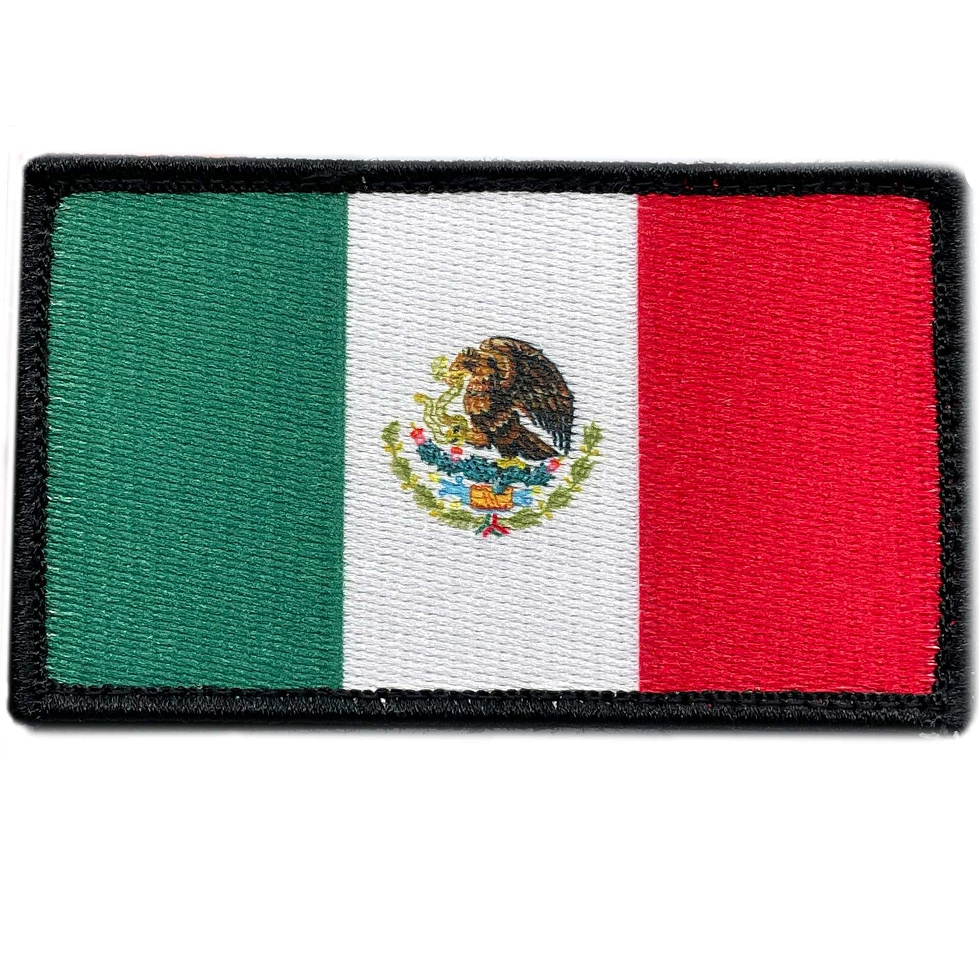 Mexico Flag 100% Embroidered - Backpack Patch - World Flags - Military Patches - 3.5" x 2"