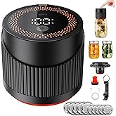 Electric Mason Jar Vacuum Sealer Machine, 3-in-1 Cordless Vacuum Sealer Kit for Wide/Regular Mouth Mason Jars, Containers & W