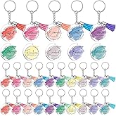 Equsion 36 Pcs Christian Gifts for Woman Bible Verse Keychains Office Gifts for Coworker Team Staff Holiday Party Supplies (Vibrant Colors)