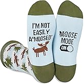 InnoBeta Moose Gifts, Gift For Moose Lovers on National Moose Day, Birthday and Chirstmas, One Size Crew Socks