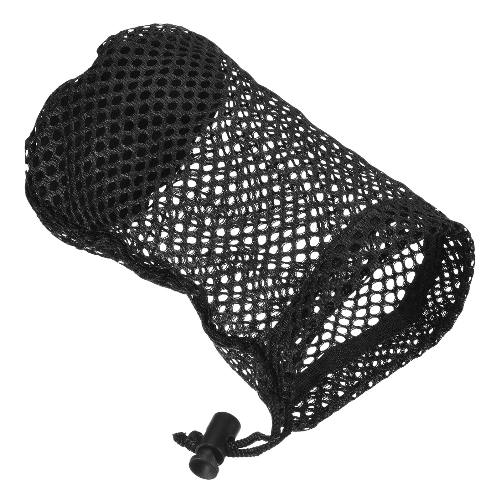 PATIKIL 6.7"x 4.3" Golf Ball Bag, Nylon Drawstring Mesh Bag Storage 12-16 Balls with Cord Lock Closure for Golf Tennis Sports, Black