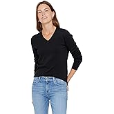 State Cashmere Women’s Essential V-Neck Sweater 100% Pure Cashmere Classic Long Sleeve Pullover