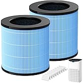 2 Pack MJ003HD Replacement Filters, Compatible with POMORON MJ003HD Air Purifiers, 4-Stage Filtration System with HEPA & Activated Carbon Filters, MJ003HD-RF, Includes 2 Filters & 10 Aroma Pads