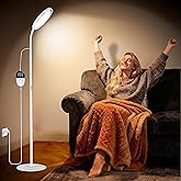 KingSom Light Therapy Lamp,11000 Lux UV-Free Happy Therapy Lamp, Full Spectum Sunlight Lamp with LCD Touch Remote, Height Adjustable Light Therapy Floor Lamp with 9 Brightness & 3 Color Temperatures