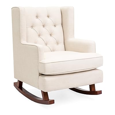 Best Choice Products Tufted Upholstered Wingback Rocker Chair