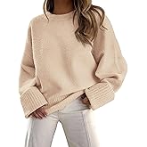 PRETTYGARDEN Women's Fall Oversized Sweaters Casual Crewneck Pullover Long Sleeve Fuzzy Chunky Knit Tops Blouse
