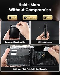 Genuine Leather Wallet for Men - Top Grain & RFID
