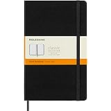 Moleskine Classic Notebook, Hard Cover, Large (5" x 8.25") Ruled/Lined, Black, 240 Pages