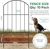 WELDUN Garden Fence 320cm x 61cm 10 Panels Rustproof Metal Barrier view 2