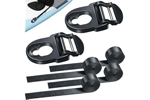 HLOGREE 2Pcs Kayak Seat Clips Replacement & 4Pcs Straps,Kayak Seat Clip Parts for Lifetime Emotional,Kayak Seat Belt Clips,Kayak Seat Repair Clip,Kayak Straps Seat Clip with Straps,Kayak Accessories