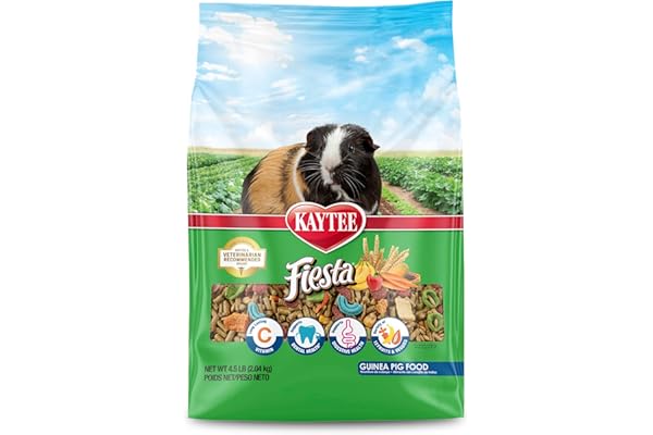 Kaytee Fiesta Guinea Pig Food, Nutritious and Fun Blend, Supports Dental Health and Digestion, 4.5 pounds