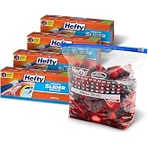 Hefty Calendar Slider Freezer Bags, Gallon Size, 4pk, 25ct (100 Total) | Bulk Pack, Gallon Freezer Bags With Calendar Dates, Freeze Leftovers, Meat, Desserts, Secure Slider Closure