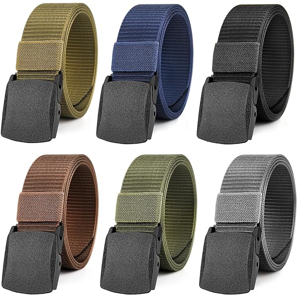 Jumbofit 6 Pack Nylon Military Tactical Belt for Men/Women