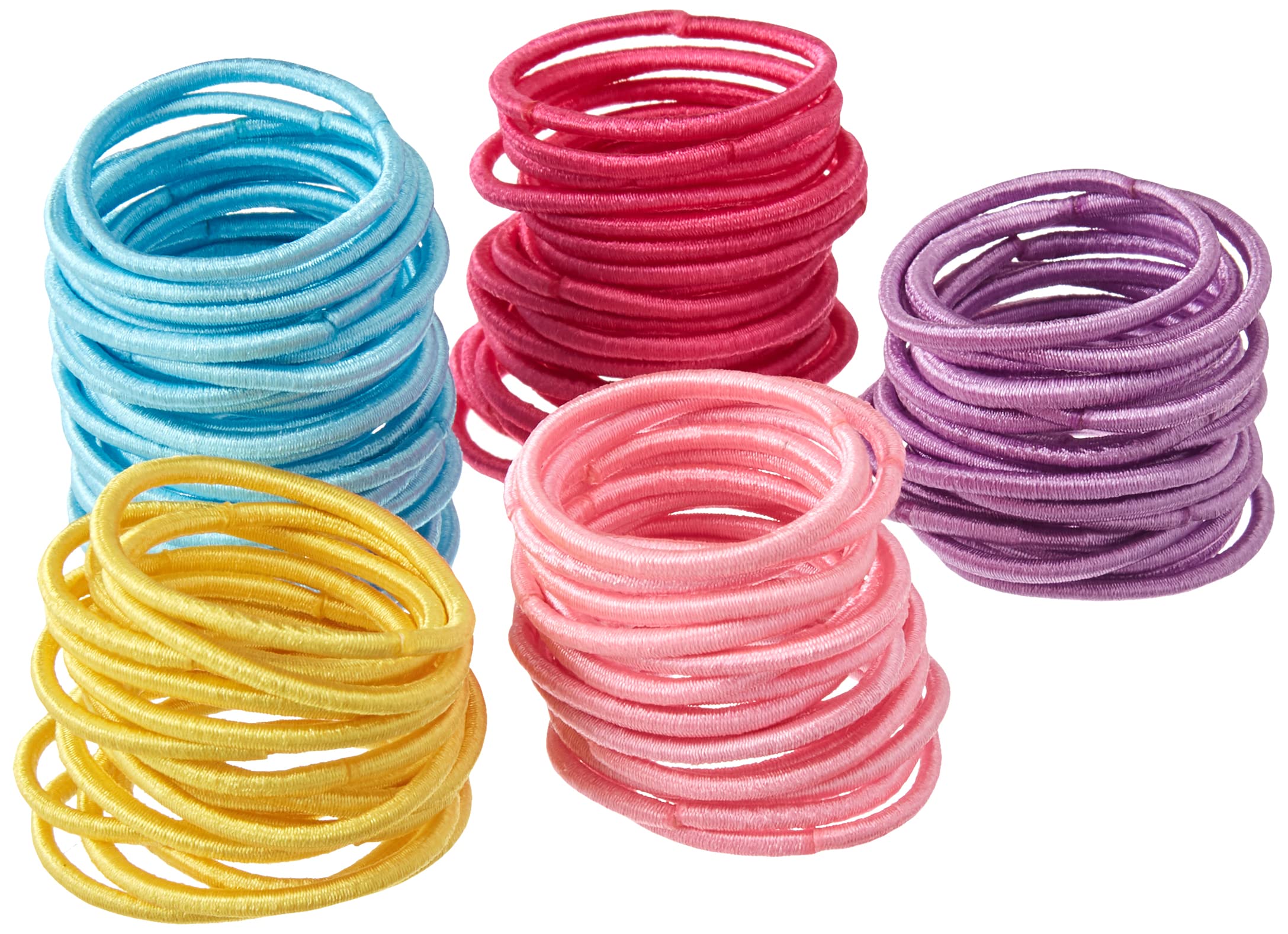 KAEHA SUN-015-13 100pcs Colorful Elastic Bands 100 Pieces Rubber Bows for Thick, Heavy and Curly Hair, Colourful