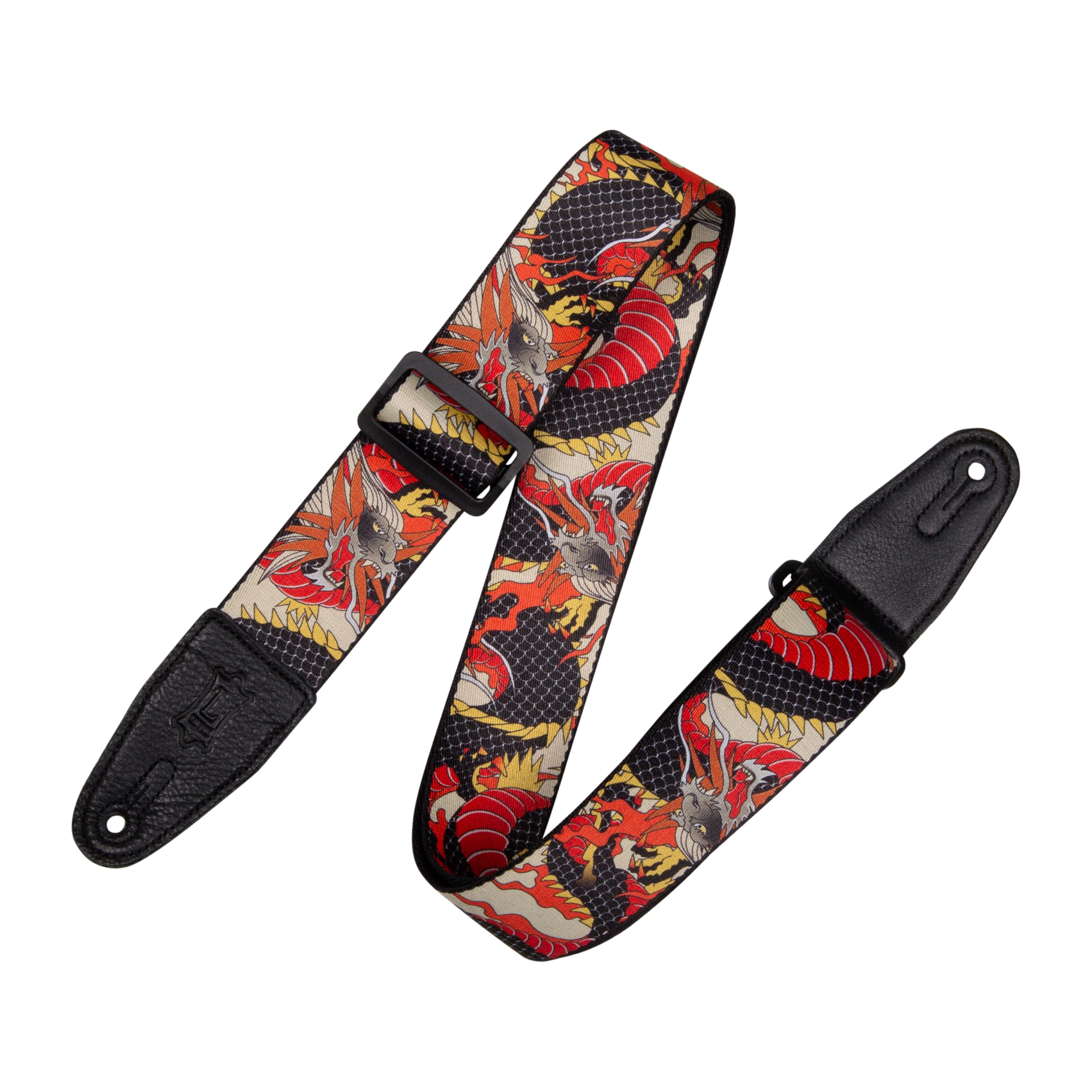 Levy's Leathers Musical Instrument's Mpd2 2” Wide Polyester Guitar Strap with Japanese Traditional Dragon Motif, One Size