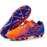 FEETHING Kids Soccer Cleats for Boys Girls Soccer Shoes Firm Ground Youth Lightweight Athletic Training Football Cleats for Little/Big Kid