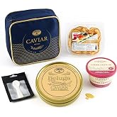 OVERNIGHT SHIPPING OLMA Beluga Hybrid Caviar Gift Set, 250g, Blinis &amp; Spoon | Includes 250g Beluga Hybrid caviar, 16 mini blinis, cr&egrave;me fra&icirc;che, mother-of-pearl spoon and opener for elegant serving.