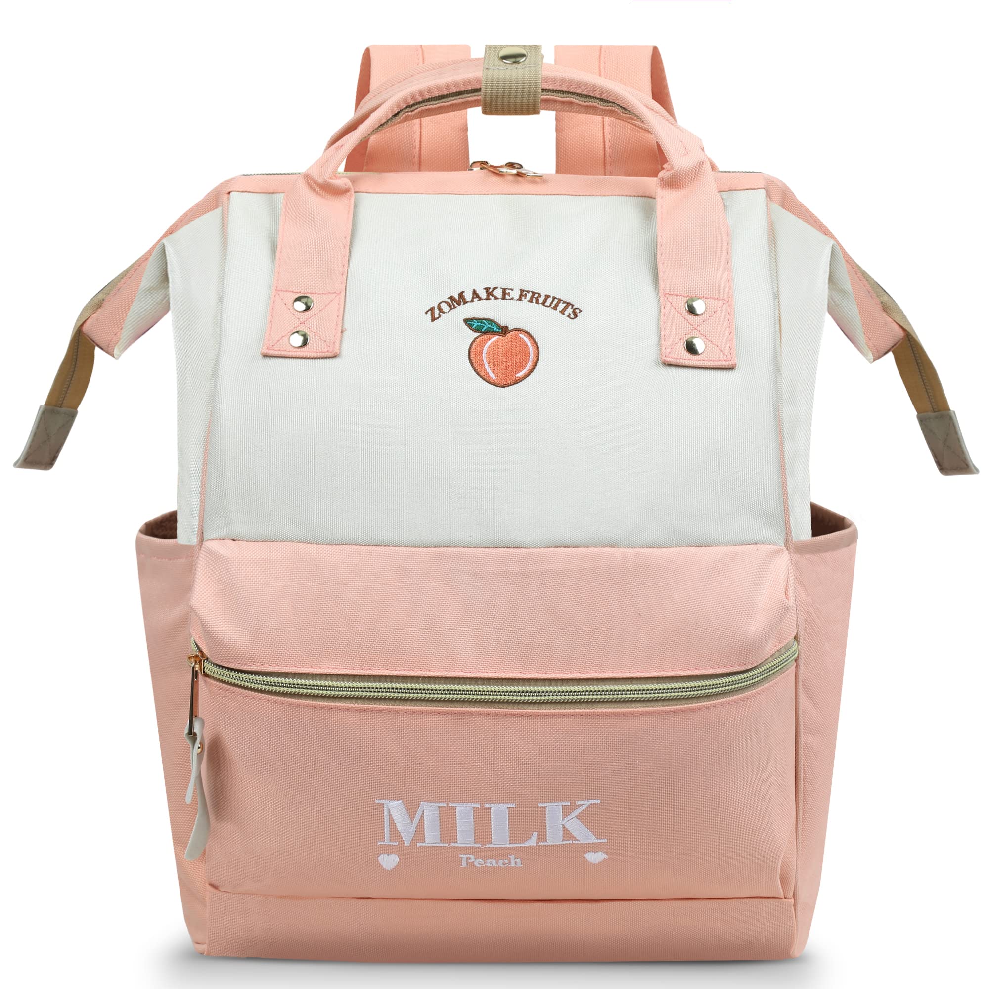 ZOMAKE Backpack Womens,Laptop Rucksack for Women Ladies Backpacks Wide Open Womens Backpacks Stylish College Travel Casual Daypack Bag - Business Work Bag for Women(Coral)