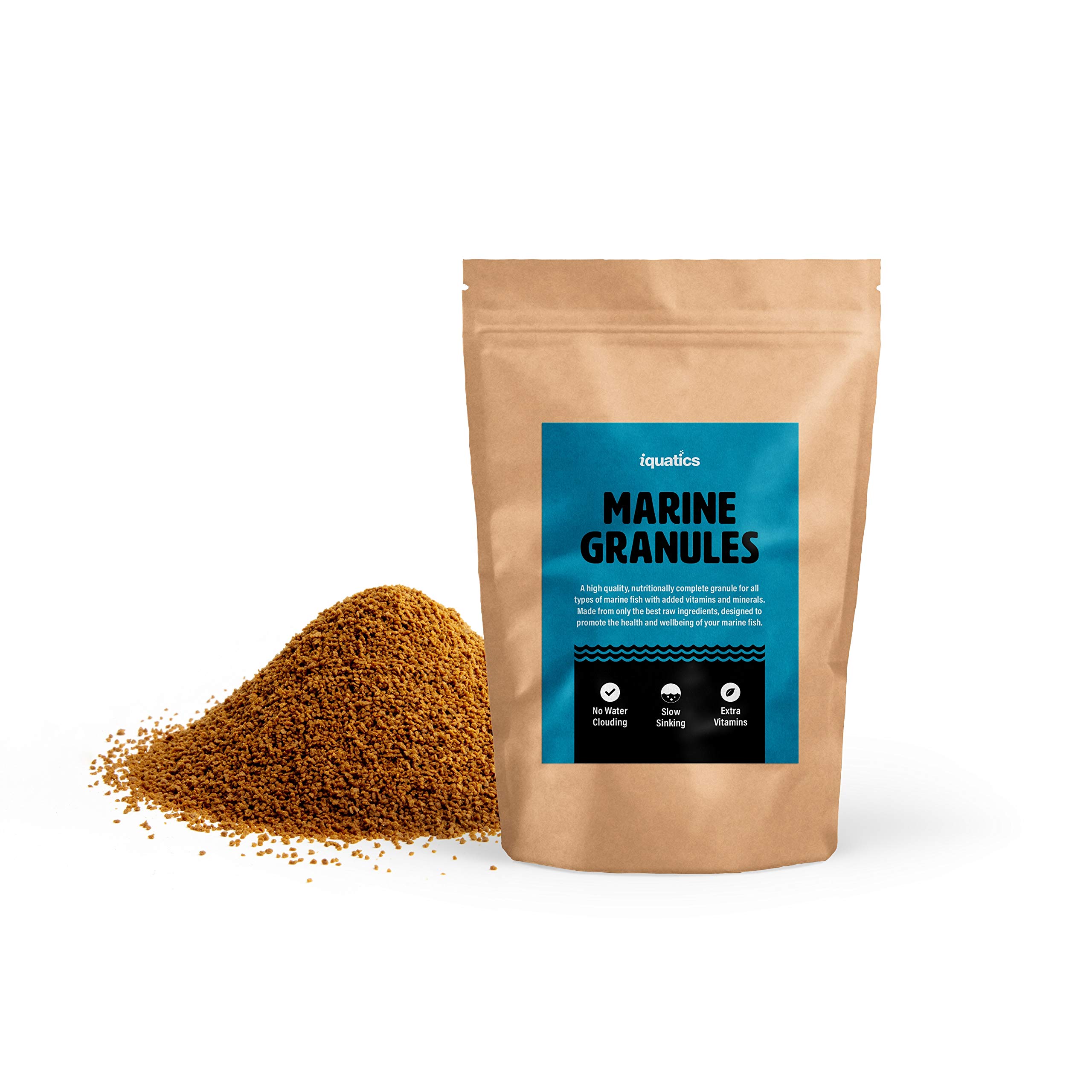 iQuatics Marine Perfectly Nutritional Balanced Fish Food Granules Medium For all Marine Fish - 120G