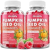 GrnLife 2 Pack Pumpkin Seed Oil Gummies with Saw Palmetto, Organic Pumpkin Seed Oil Supplement, High Pure Extract for Women Men, Raspberry Flavor, 120 Count